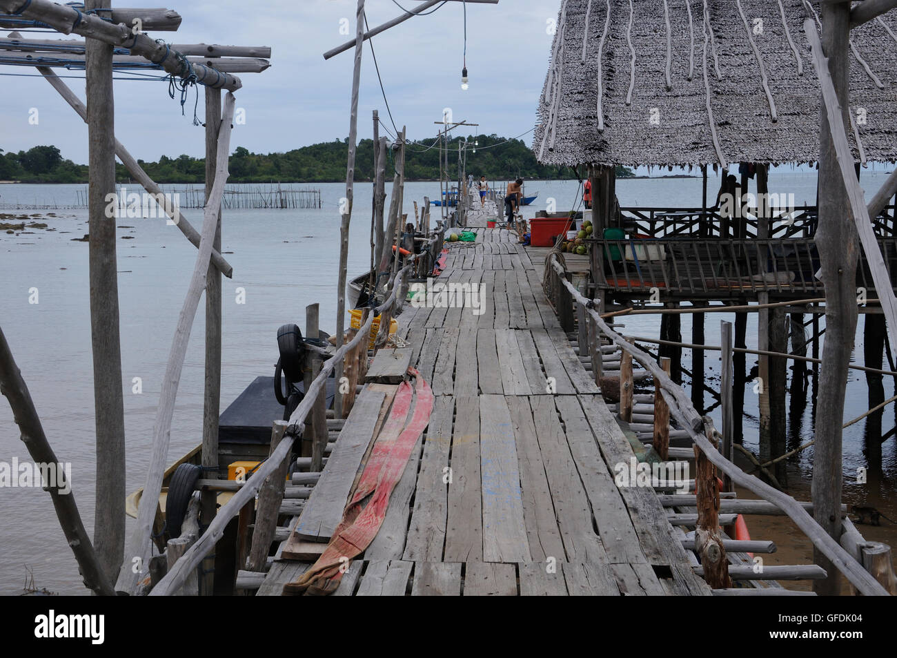 Dock auf Pulau Galang Baru, Riau-Inseln, Indonesien Stockfoto