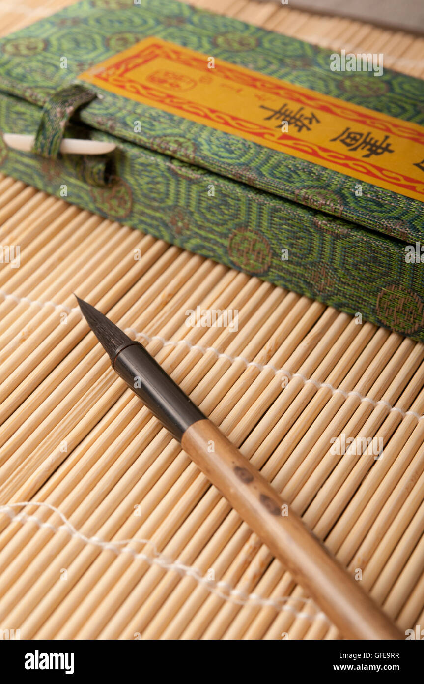 Bürsten für chinesische calligraphjy Stockfoto