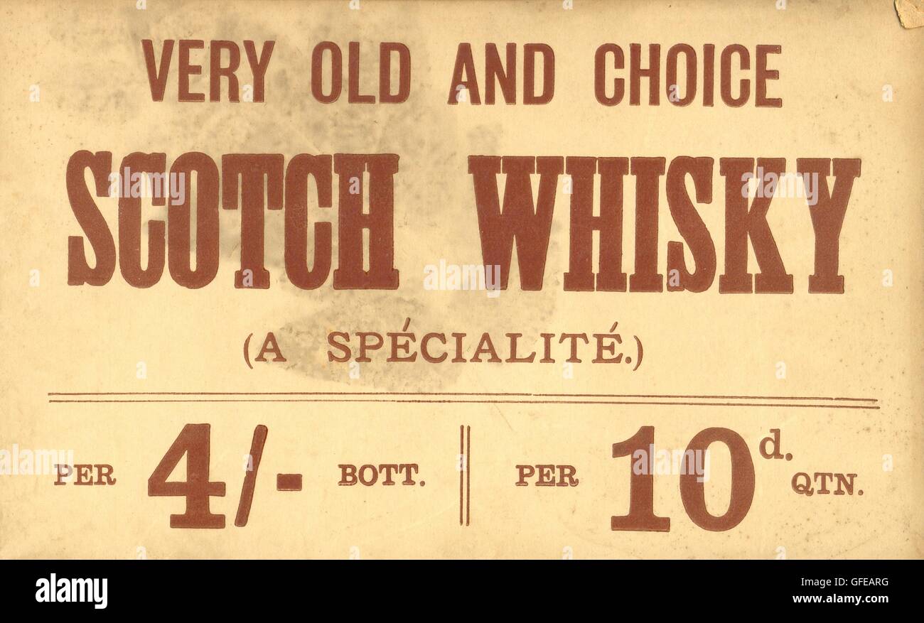 Fenster-Rechnung für sehr alte und Wahl Scotch Whisky Stockfoto