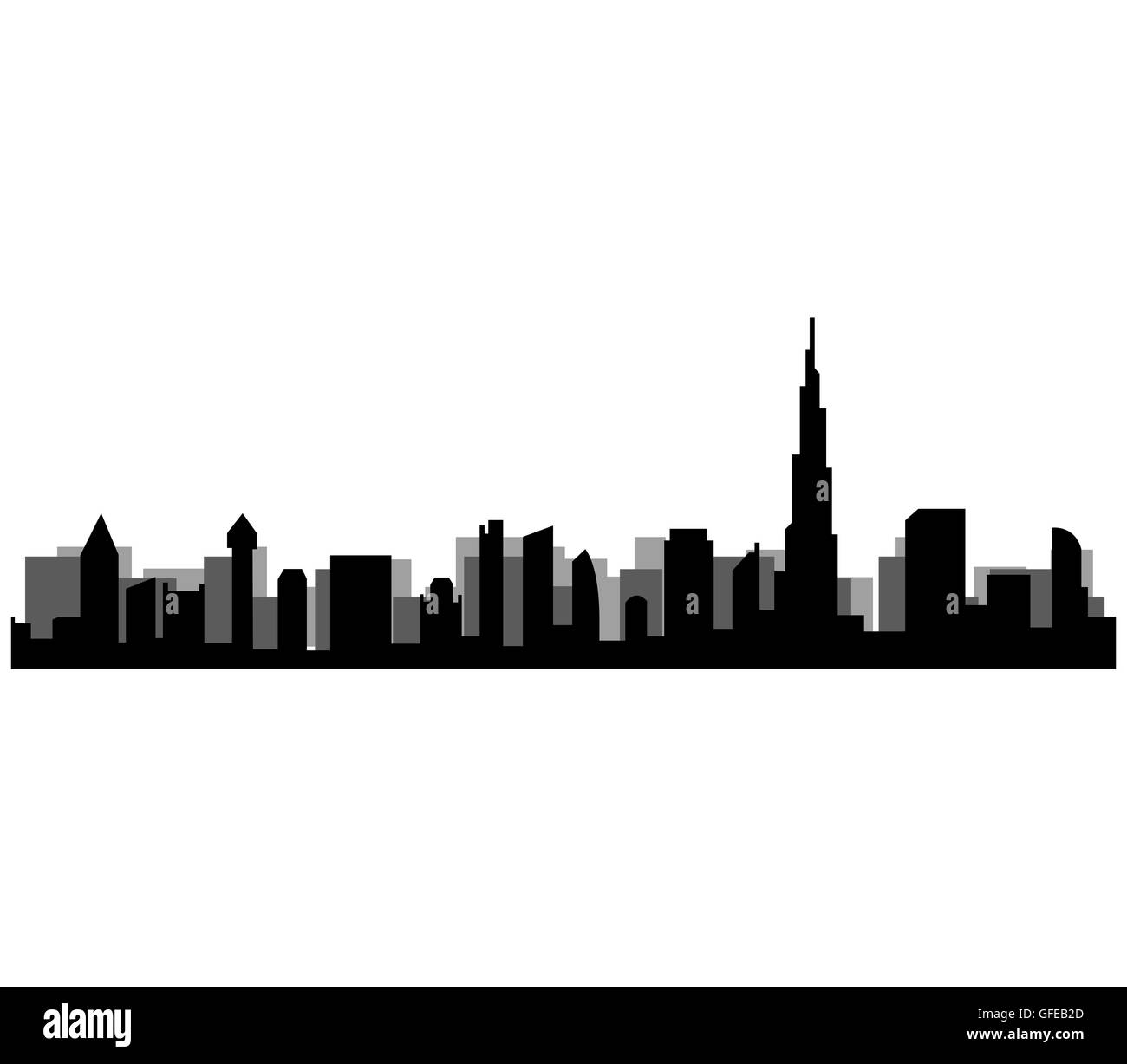 Skyline von Dubai Stockfoto