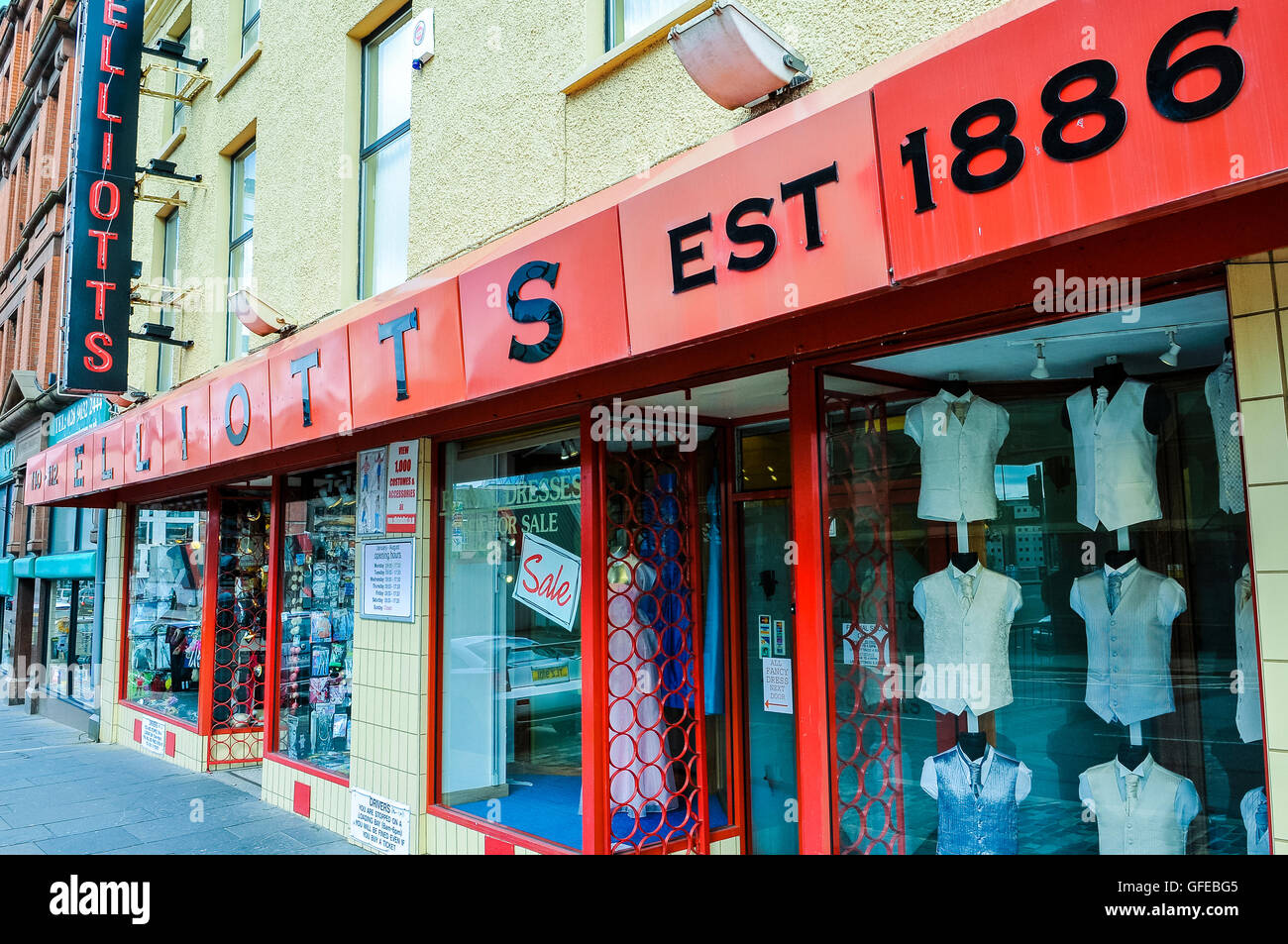 Elliotts Kostüm Verleih Shop, Belfast Stockfoto