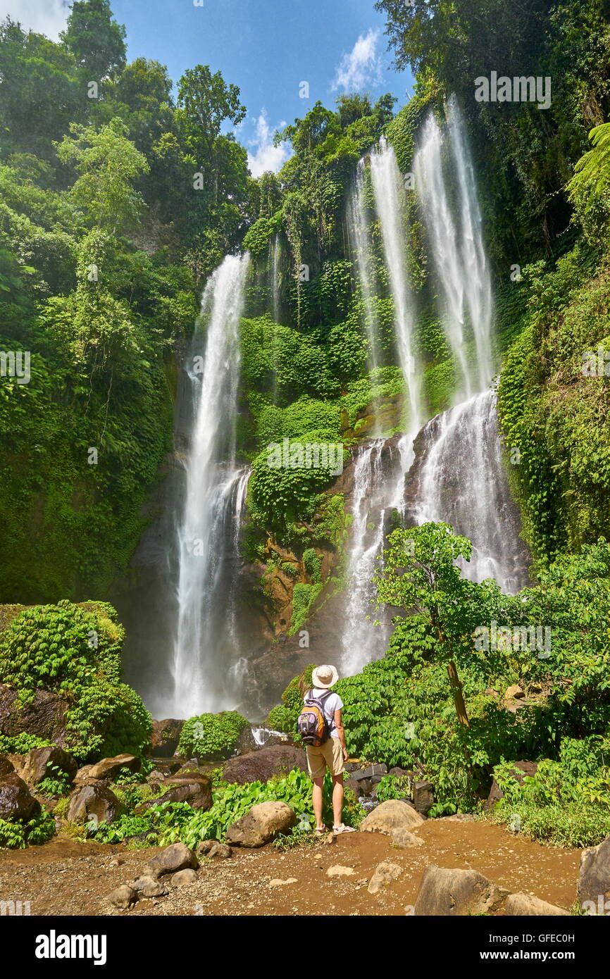 Sekumpul Wasserfall, Bali, Indonesien Stockfoto