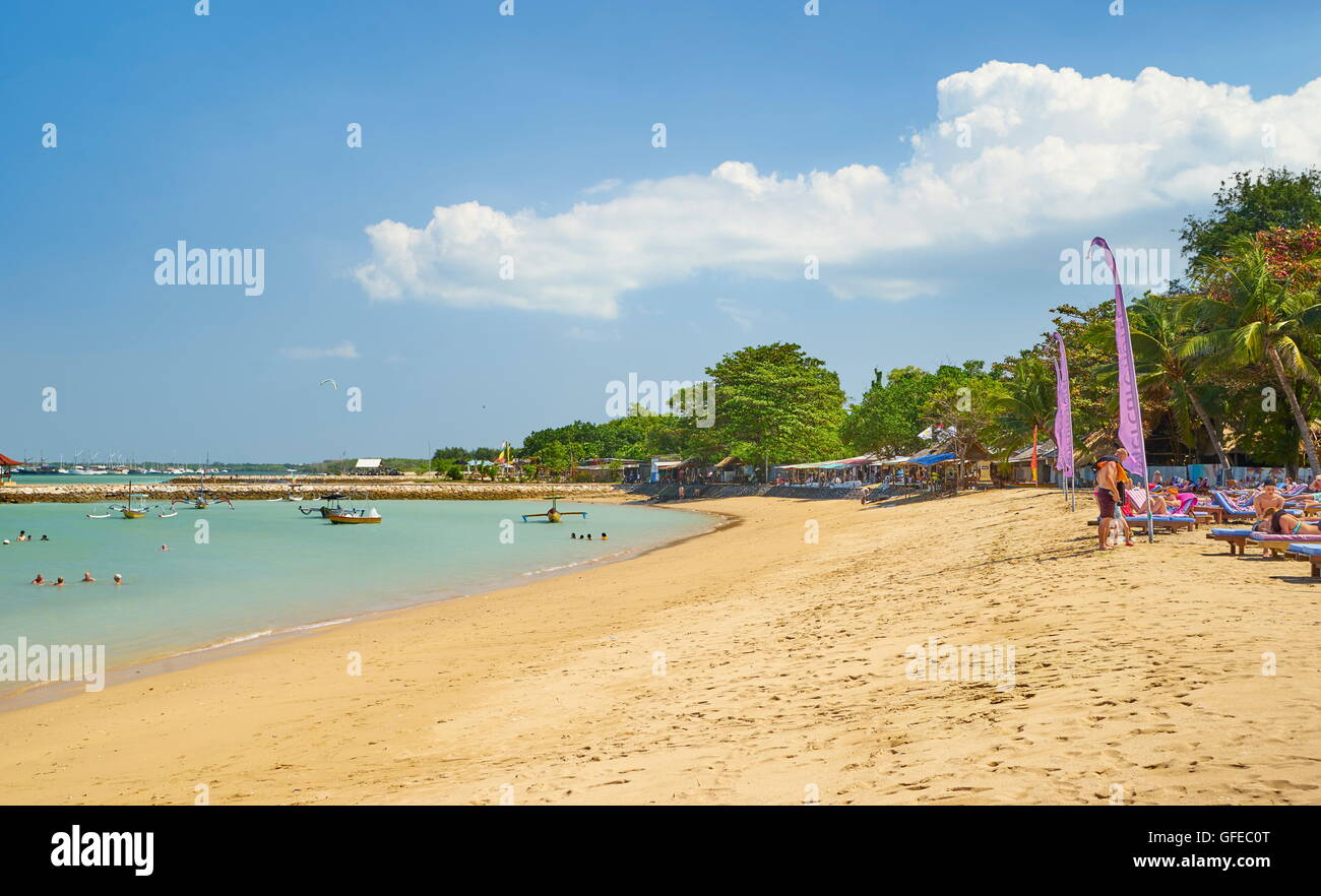 Strand von Sanur, Bali, Indonesien Stockfoto