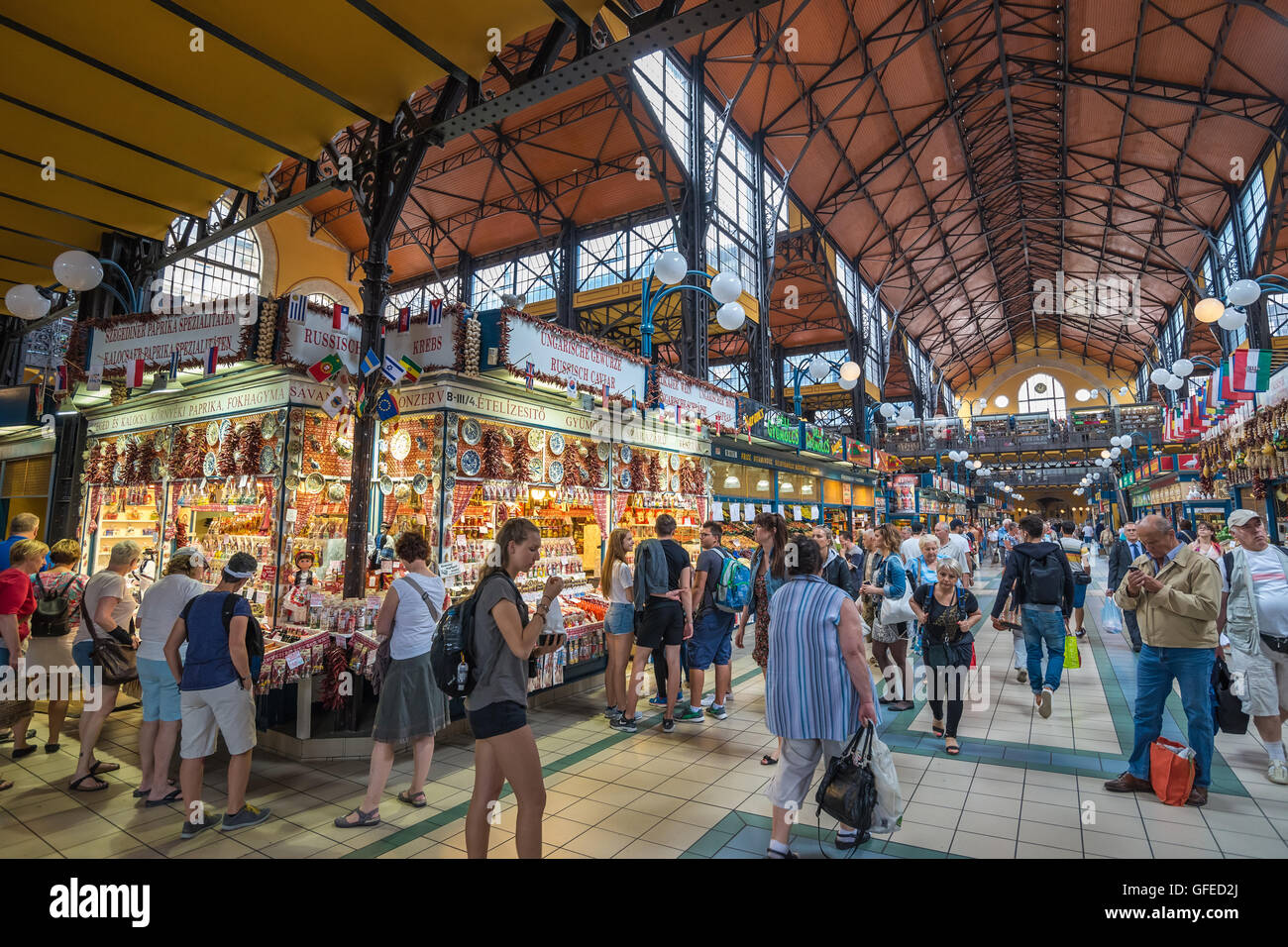 Großer Markt Hall in Budapest, Ungarn Stockfoto