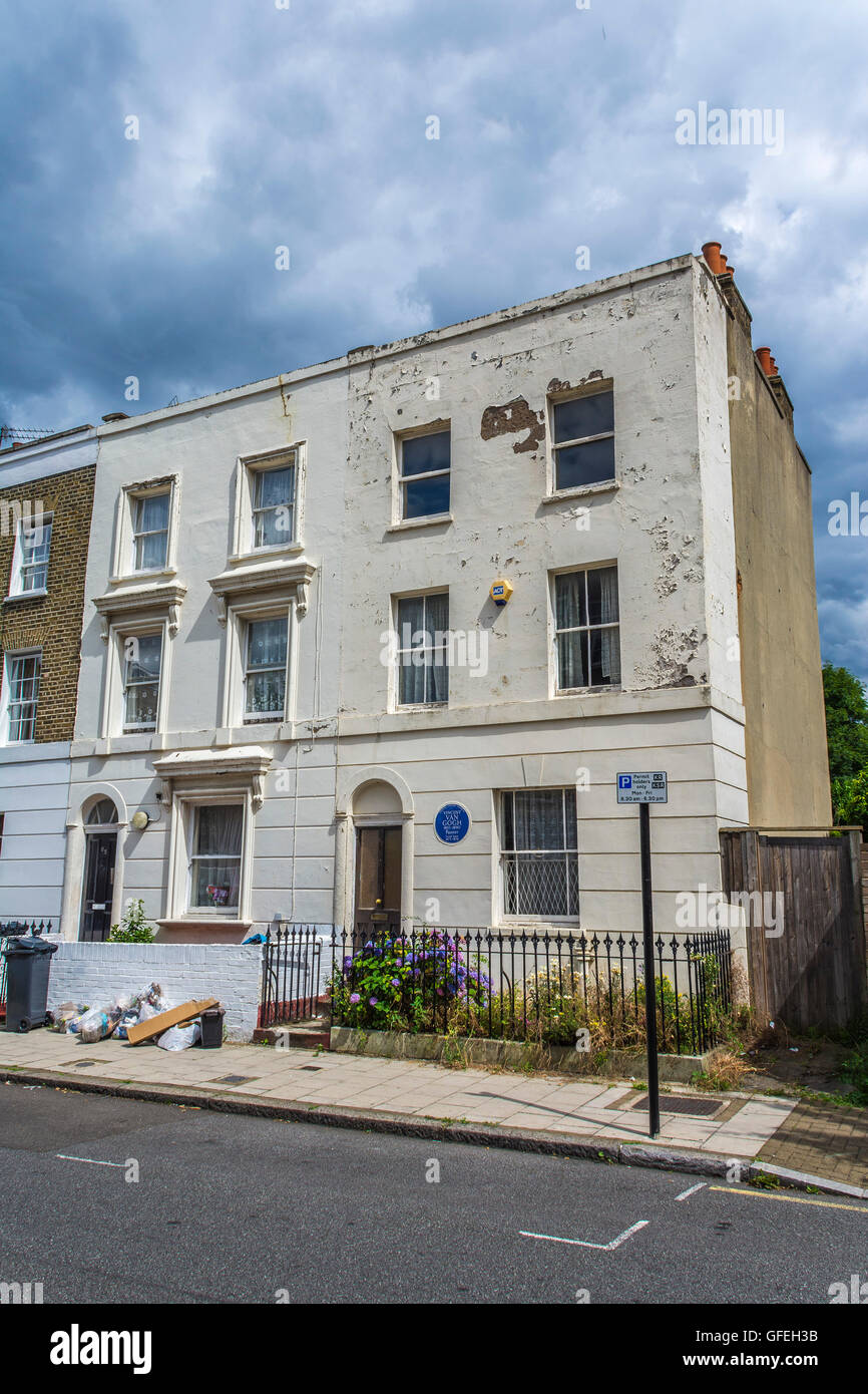 Vincent Van Gogh lebte hier, Maler – 87 Hackford Road, Brixton Stockfoto