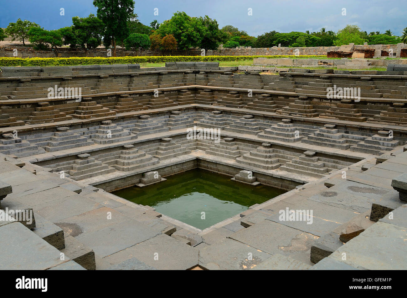 Pushkarni, Hampi, Karnataka, Indien Stockfoto