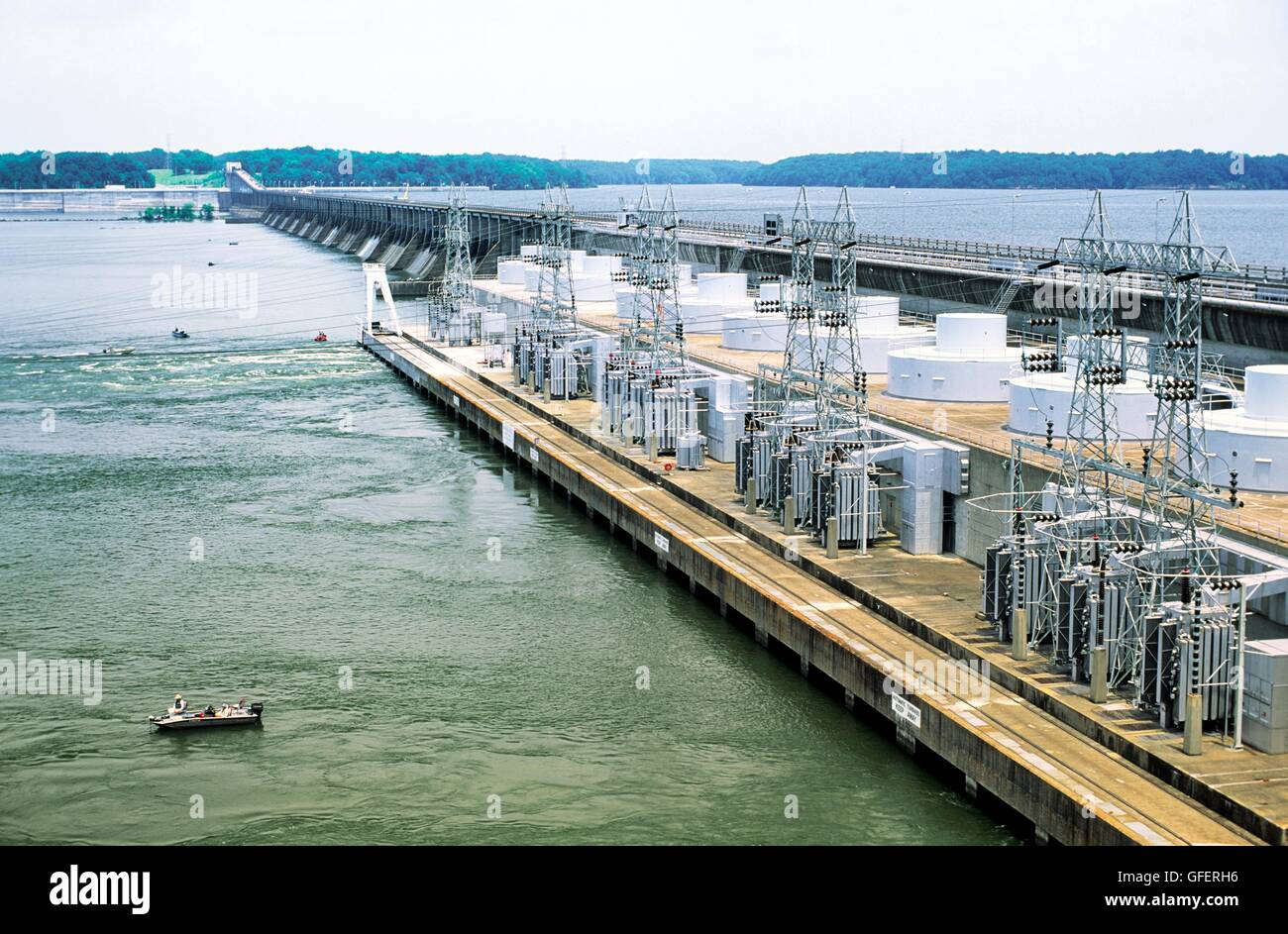 Wheeler Dam, Alabama, USA. Eines der Wasserkraftwerke am Fluss Tennessee betrieben durch die Tennessee Valley Authority (TVA) Stockfoto