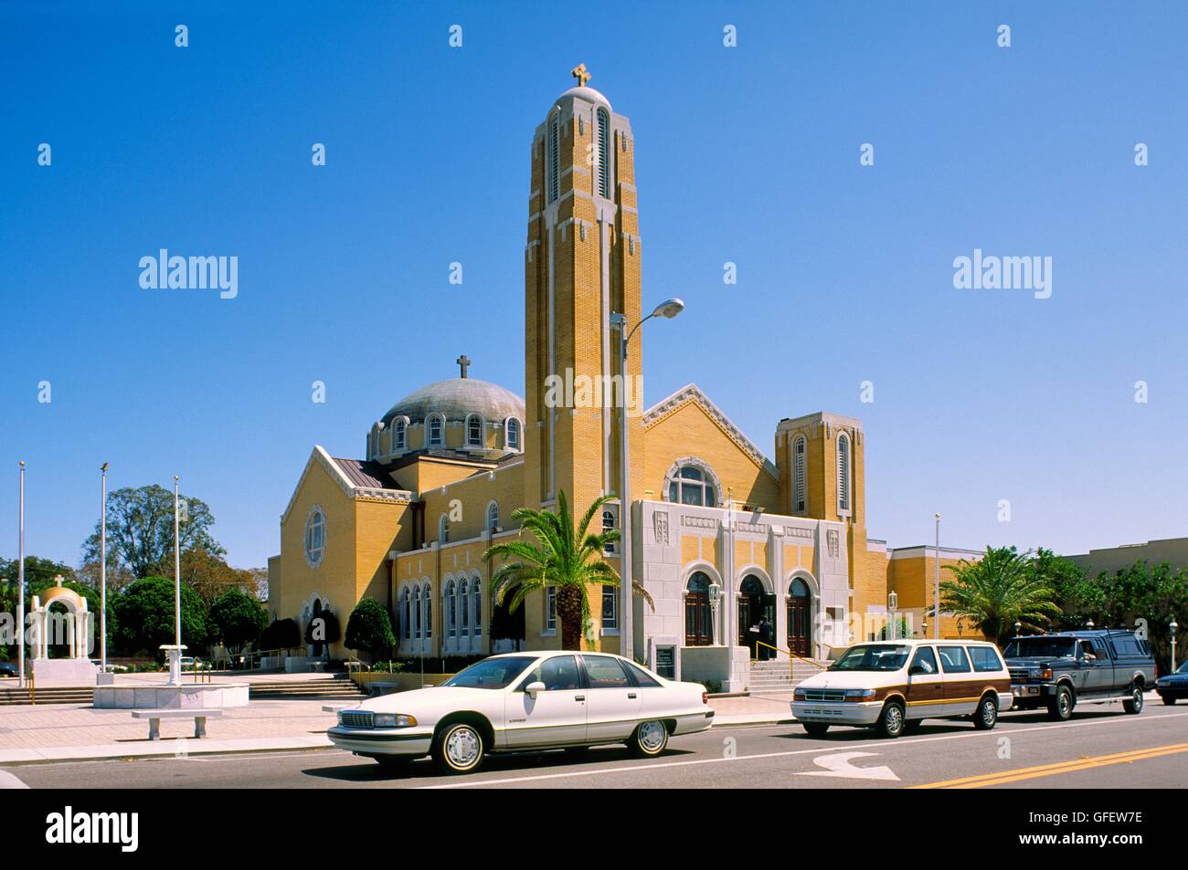 St. Nikolaus griechisch-orthodoxen Kathedrale auf N. Pinellas Avenue in der Gulf Coast Town von Tarpon Springs, Florida, USA Stockfoto