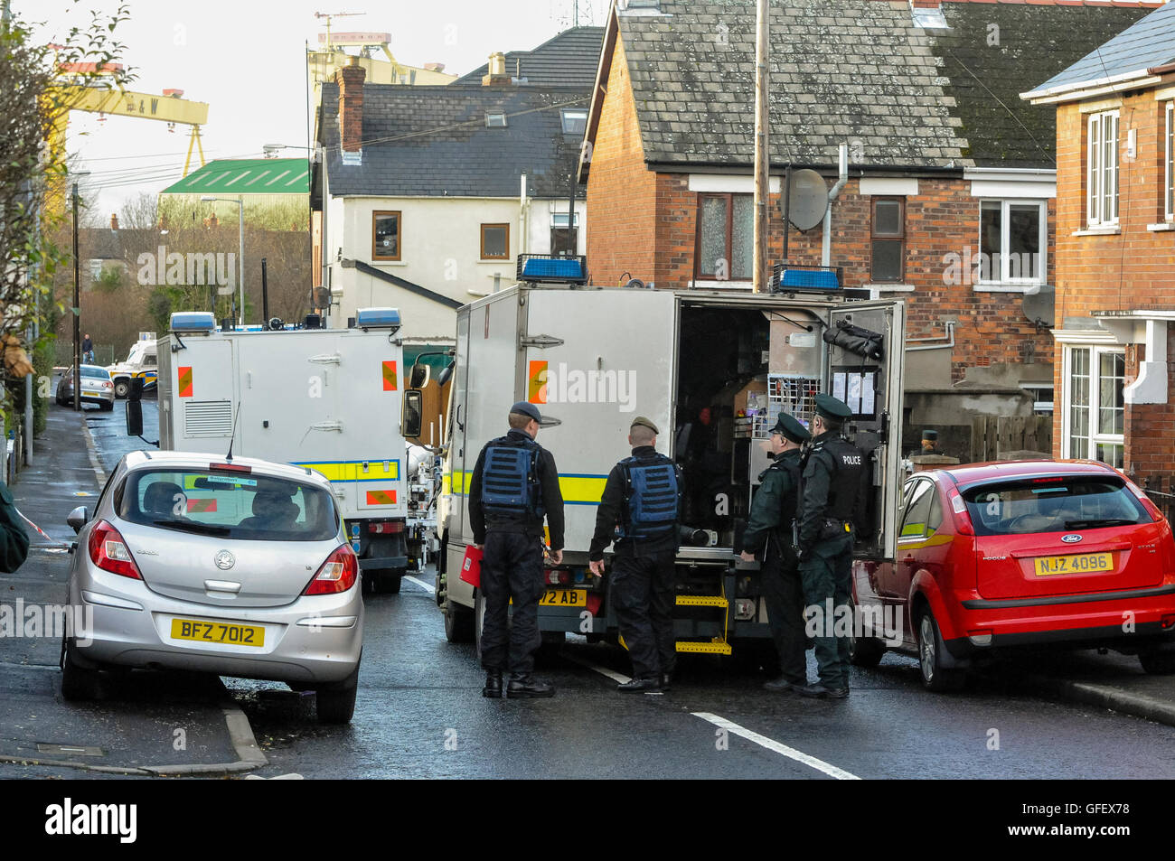 Belfast, Nordirland. 30. Dezember 2013 wurde Parkgate Avenue in East