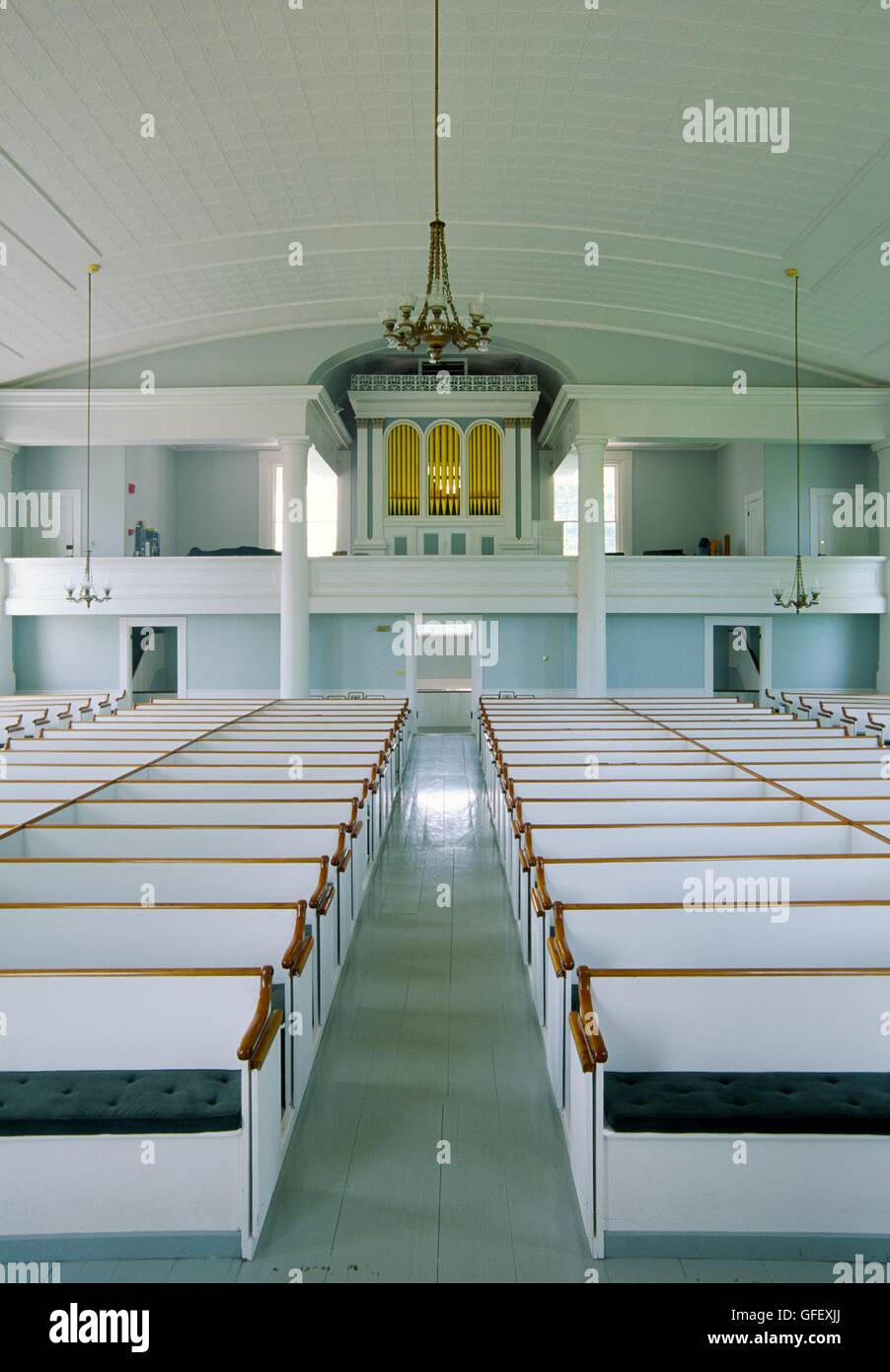 Der alte Walfänger Kirchenraum in Edgartown auf Insel Martha's Vineyard aus Cape Cod, Massachusetts, New England, USA Stockfoto