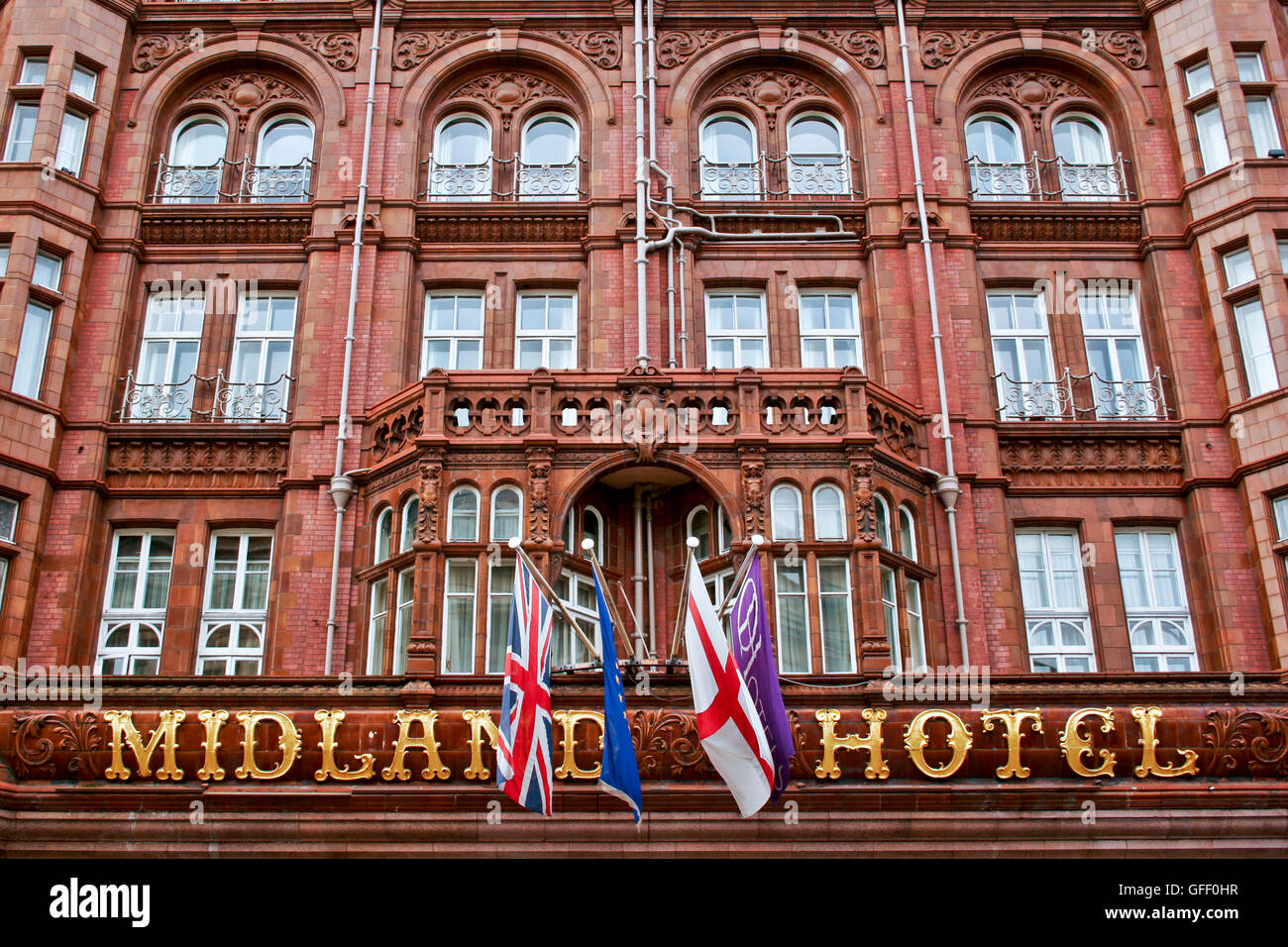 Midland Hotel, Außenfassade. Manchester City, England, Großbritannien, Großbritannien, Europa. Architektur. Edwardianischer Barockstil Stockfoto