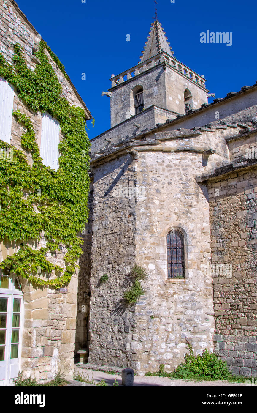 Die Kirche von Venasque in Provence, Frankreich Stockfoto