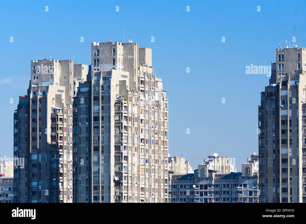 Beograd, Belgrad: Wohn-Hochhaus, Turm, Wohnung, Serbien, Stockfoto