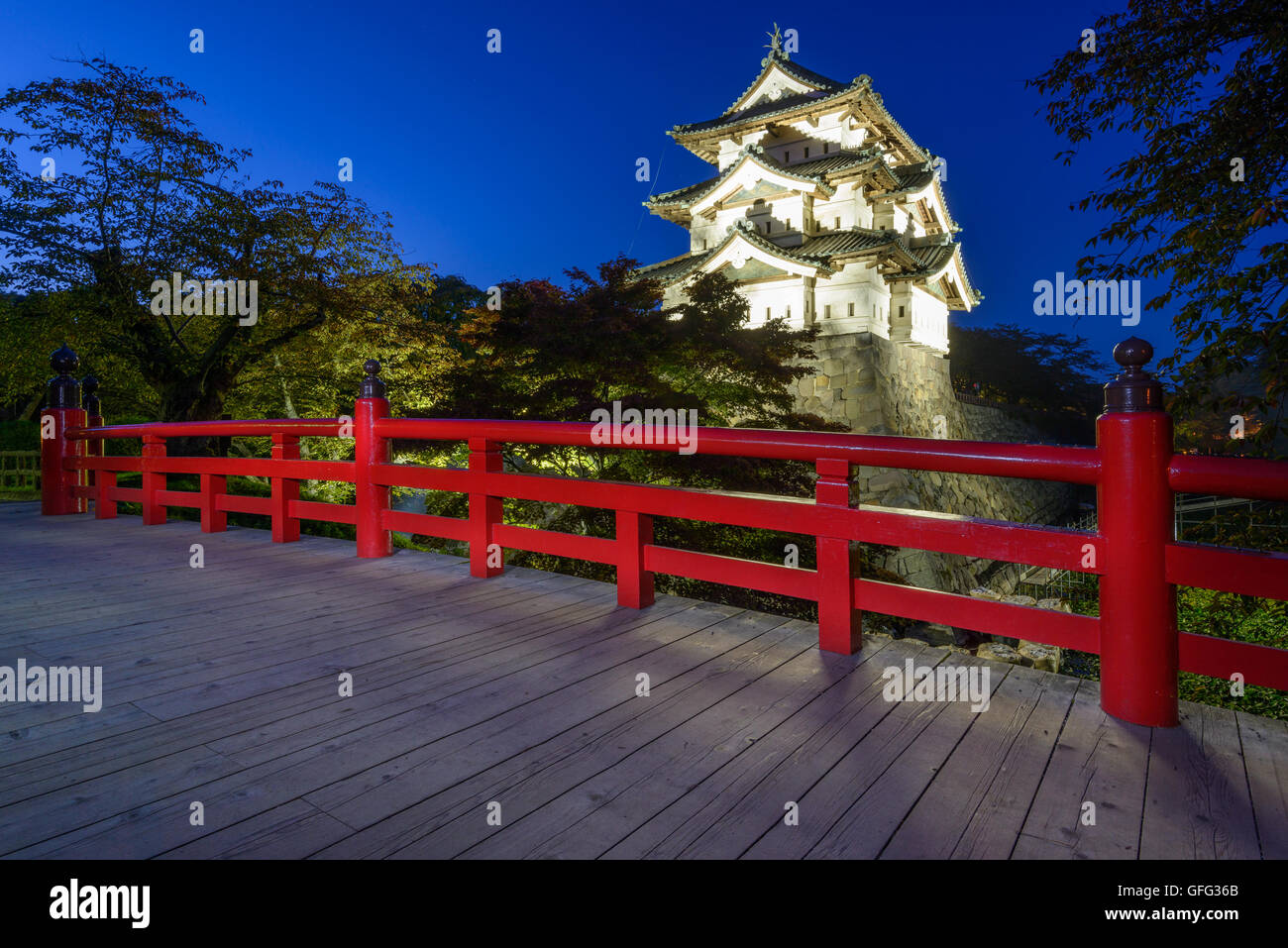 Hirosaki, Aomori, Japan Schloss Hirosaki. Stockfoto