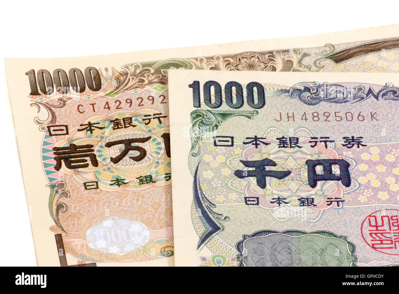 10 % Steuersatz auf japanische Währung Stockfoto