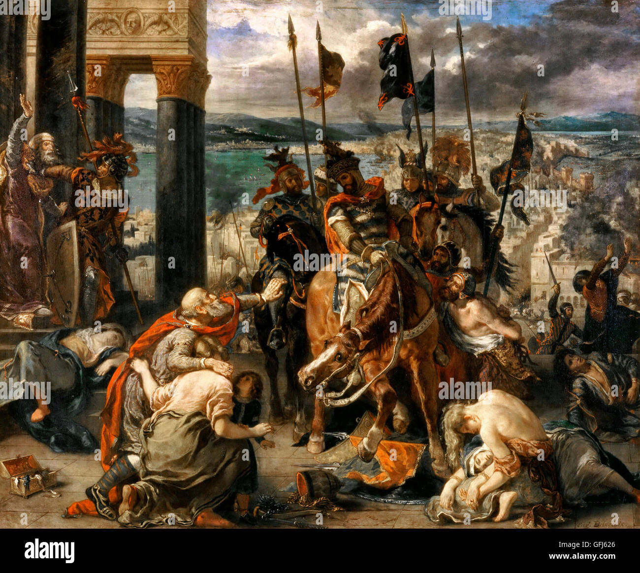 Der Eintrag der Kreuzfahrer in Konstantinopel - Eugène Delacroix Stockfoto