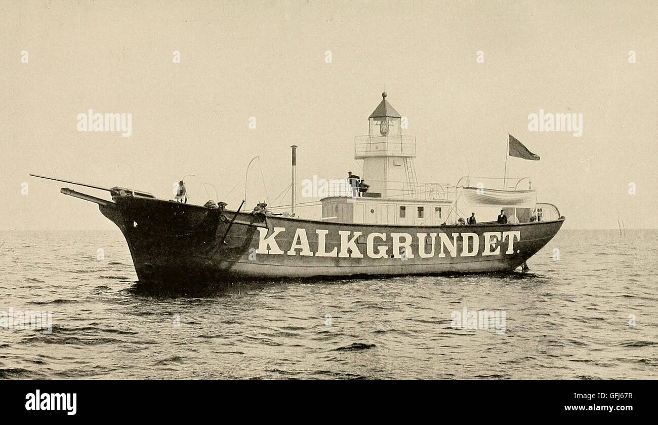Kalkgrundet, Schwedens neuesten automatischen Feuerschiff, um 1900 Stockfoto