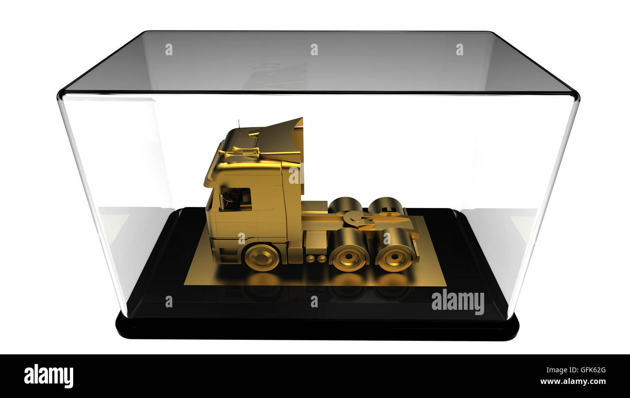3D render Bild repräsentieren eine goldene LKW-Trophäe Stockfoto