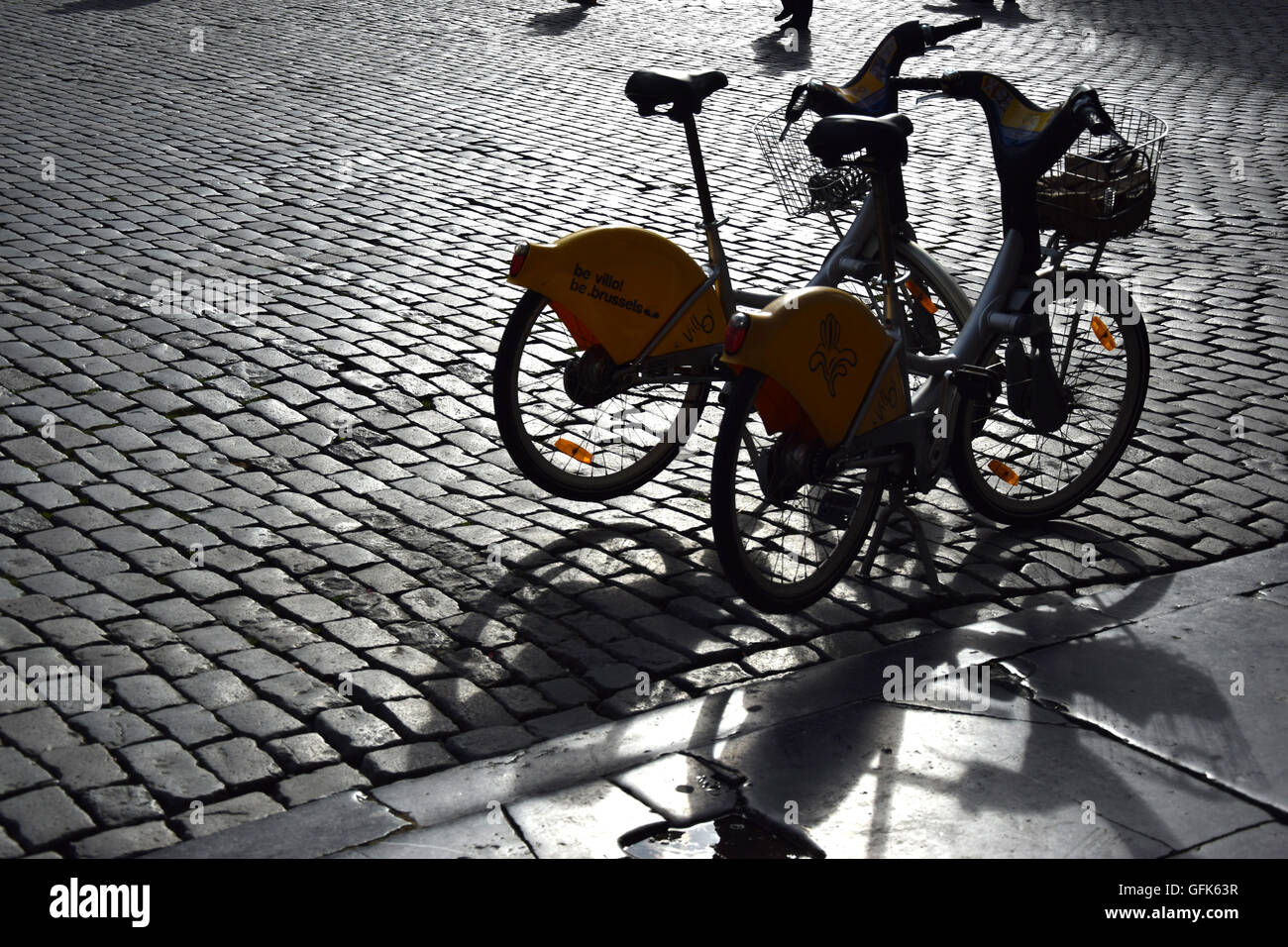 am grand Place Brüssel, einige Schatten Spiel Stockfoto