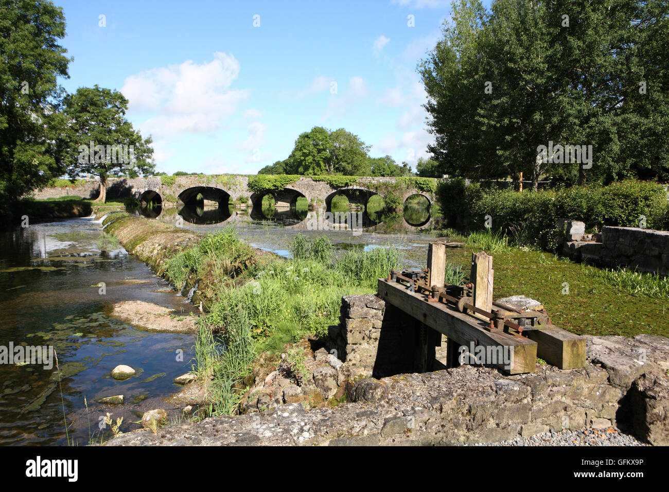 Brücke über Kings River in Kells, Grafschaft Kilkenny Irland Stockfoto