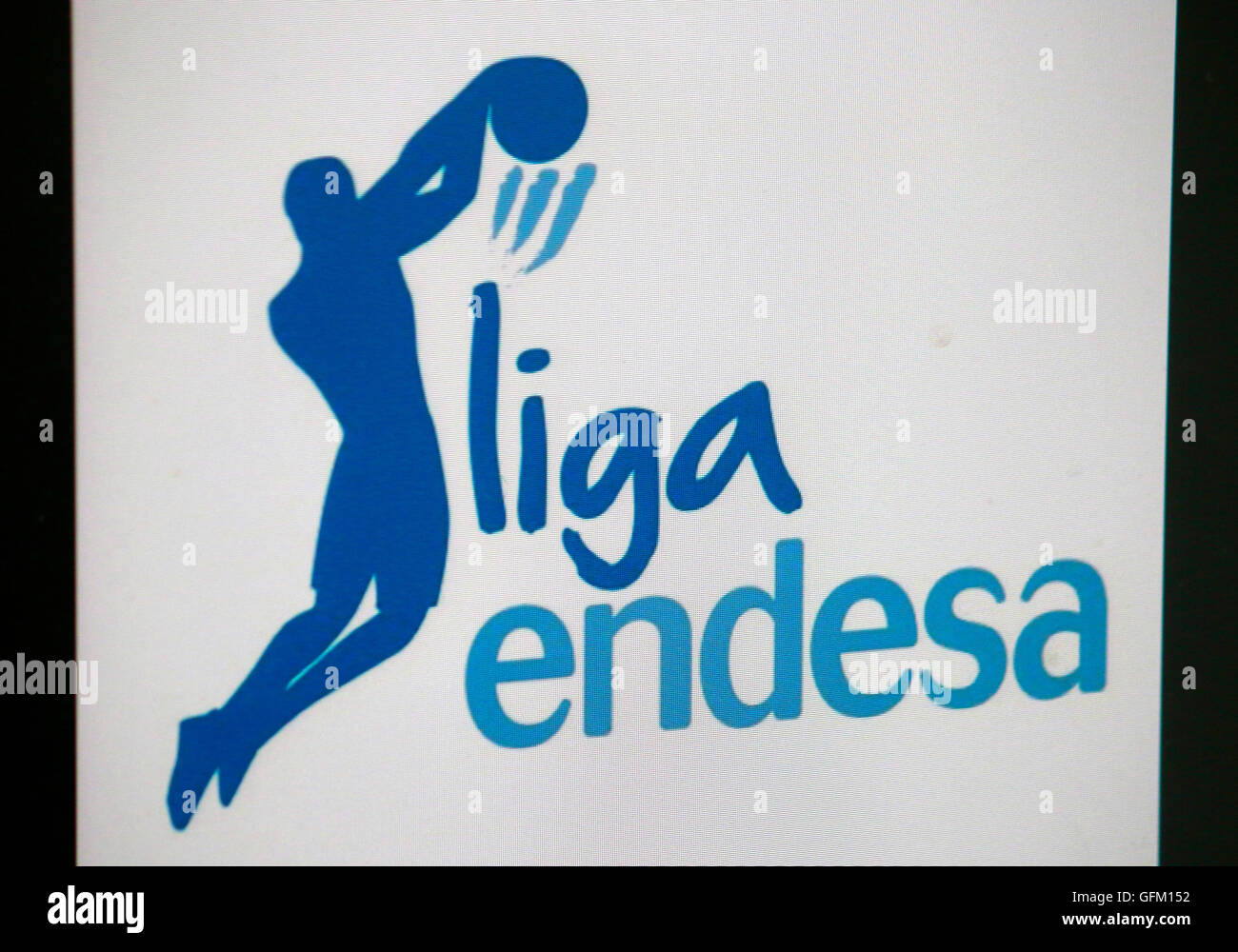 Loge der Marke "Liga Endesa", Berlin. Stockfoto