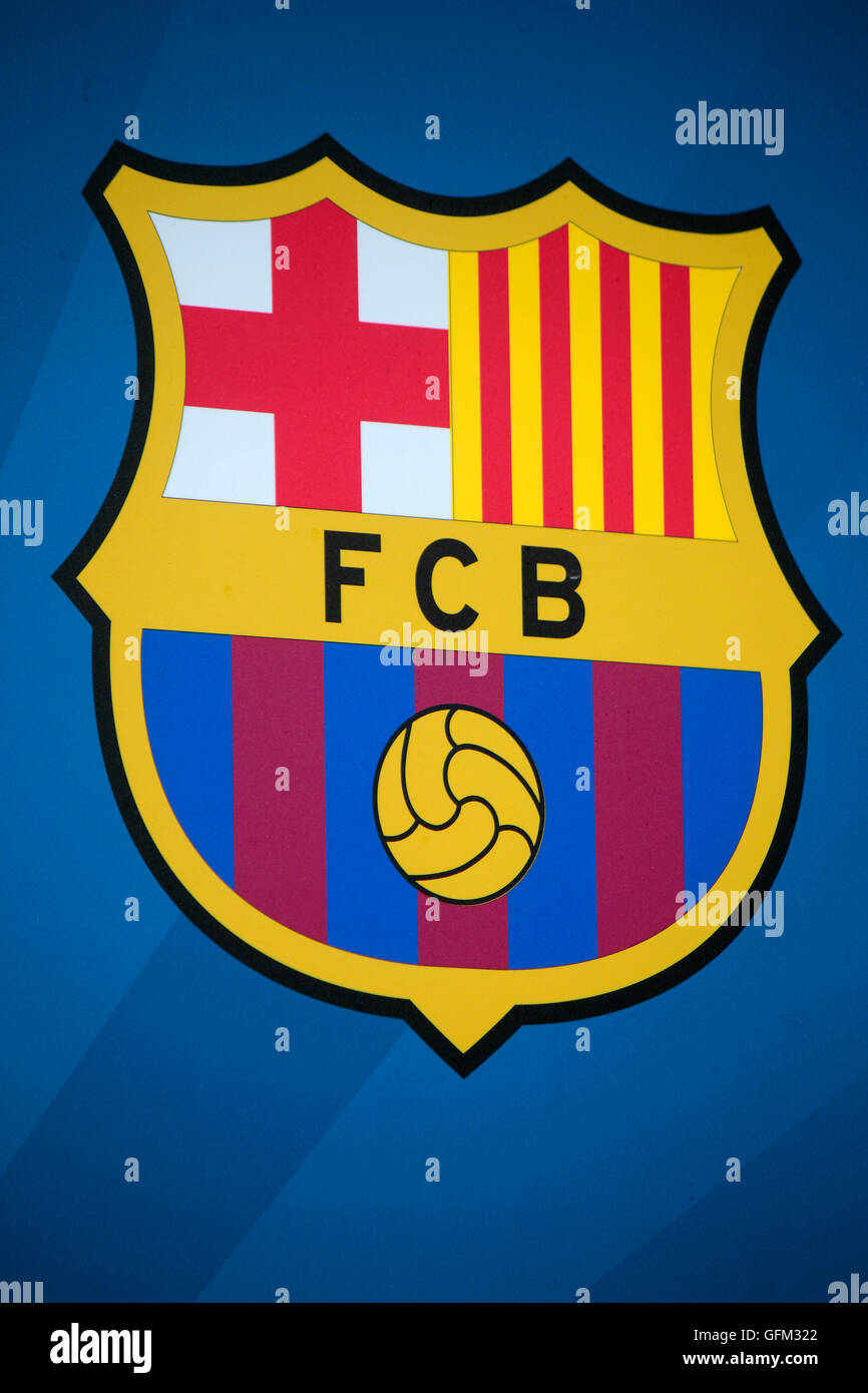 Das Logo des "FC Barcelona", Berlin. Stockfoto