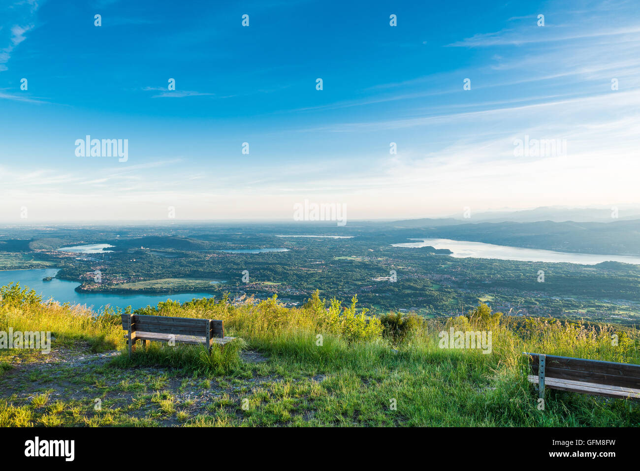 Panorama vom regionalen Park Campo dei Fiori von Varese, Varese, Lombardei - Italien Stockfoto