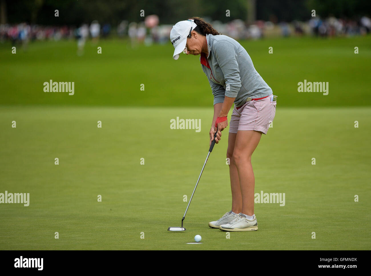 Woburn Golf Course, Milton Keynes, UK. 31. Juli 2016. Ricoh Womens Open Golf, letzte Runde. Mo Martin (USA) reiht sich ihr Putt am 18. Sie würden auf dem 3. Platz Credit beenden: Action Plus Sport/Alamy Live News Stockfoto