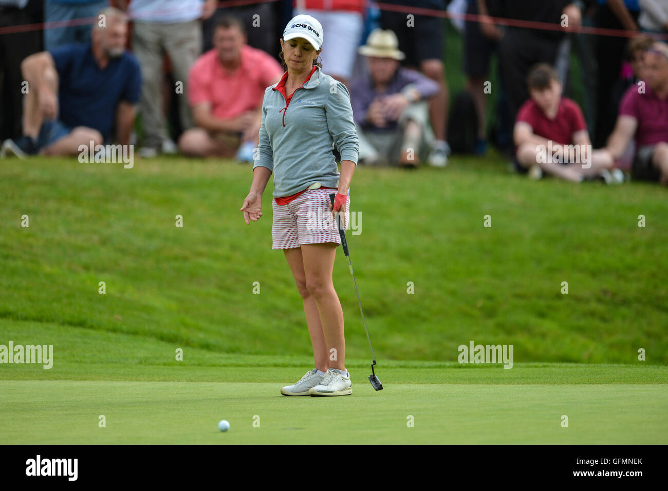 Woburn Golf Course, Milton Keynes, UK. 31. Juli 2016. Ricoh Womens Open Golf, letzte Runde. Mo Martin (USA) verfehlt nur knapp ihr Putt am 15.. Bildnachweis: Aktion Plus Sport/Alamy Live-Nachrichten Stockfoto