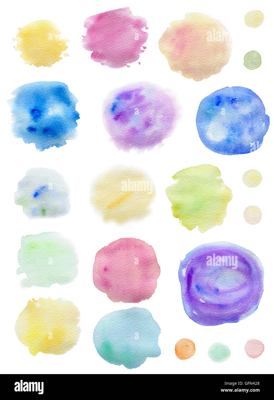 Reihe von abstrakten Aquarell Flecken für design Stockfoto