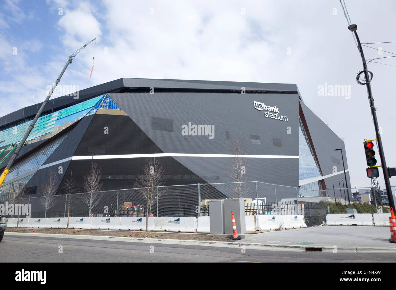 US-Bank Minnesota Vikings NFL Fußball-Stadion im Bau auf 28March2016. Minneapolis Minnesota MN USA Stockfoto