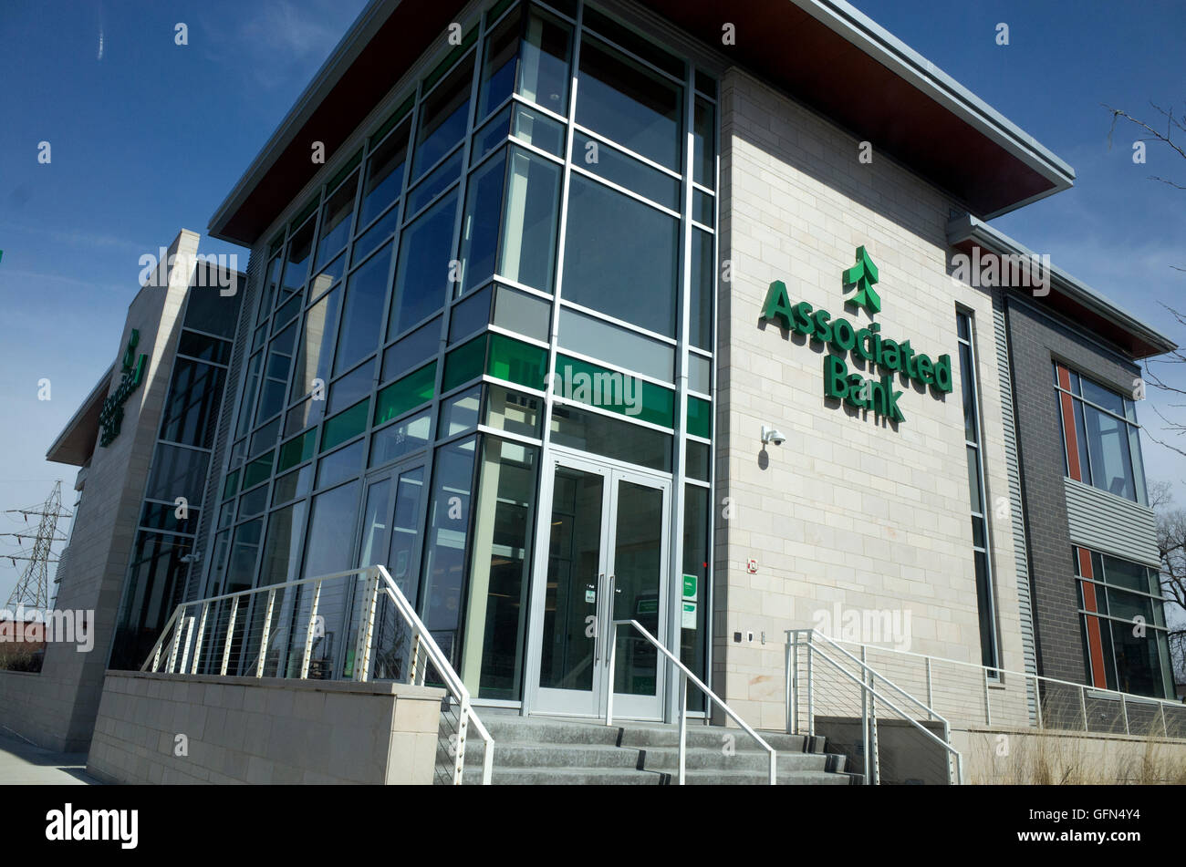 Associated Bankgebäude an der Snelling Avenue im Bereich in der Mitte. St Paul Minnesota MN USA Stockfoto