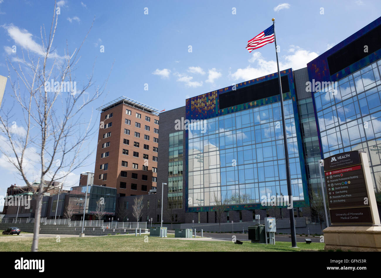 Universität von Minnesota Medical Center, Freimaurer Kinder Krankenhausgebäude Minneapolis Minnesota MN USA Stockfoto