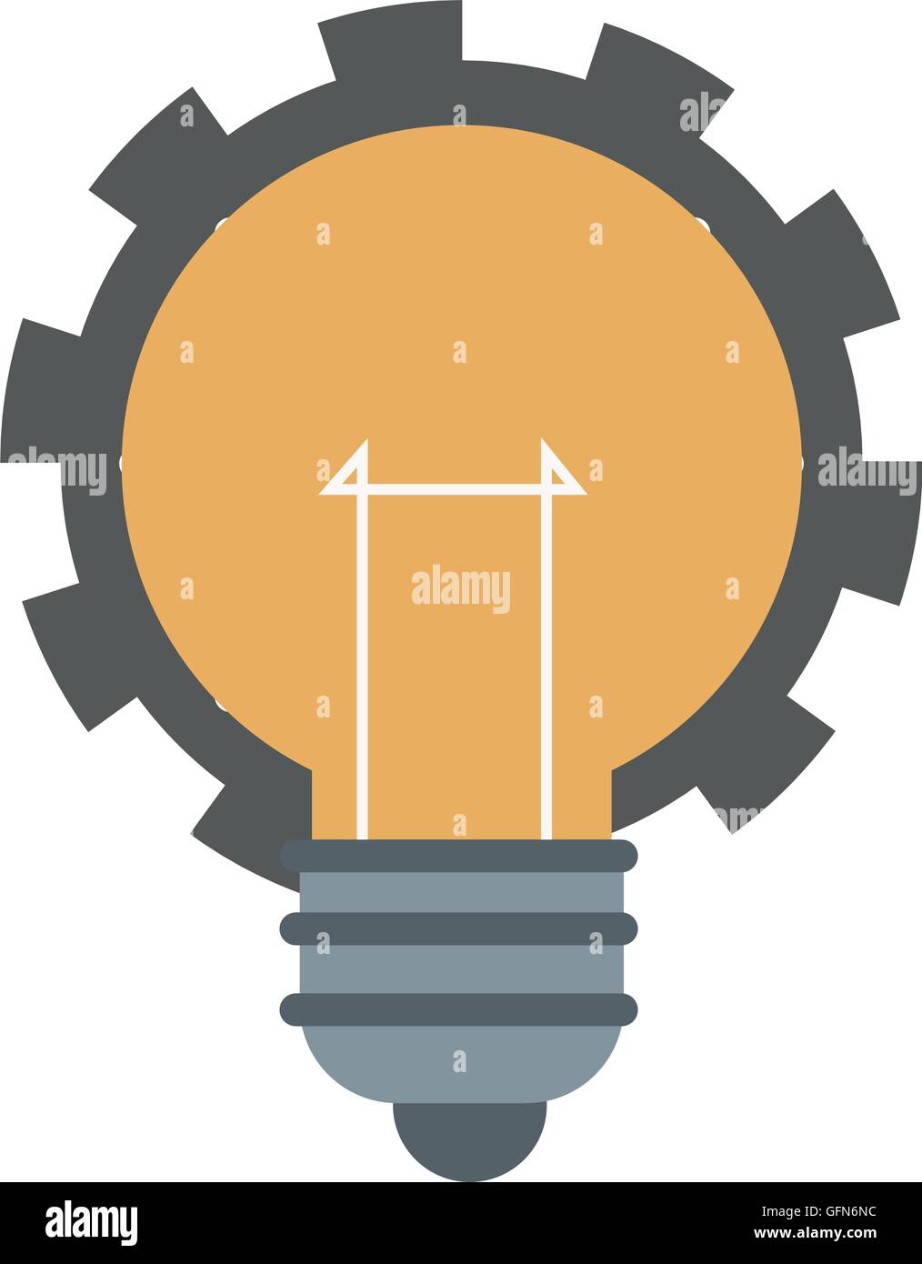 Glühbirne mit Zahnrad-Symbol Stock Vektor