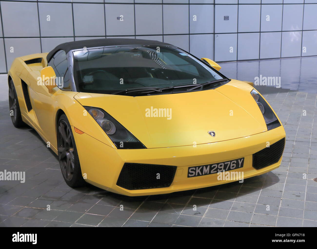 Gelbe Lamborghini Auto Stockfoto