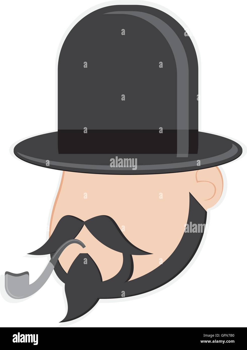 der Mann ohne Gesicht-Kopf mit Gesicht Haare und Hut-Symbol  Stock-Vektorgrafik - Alamy