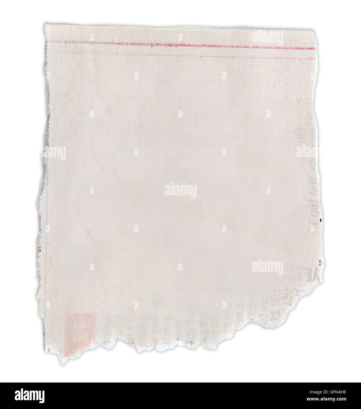 Stück von zerrissenem Papier auf einfachen Hintergrund Stockfoto