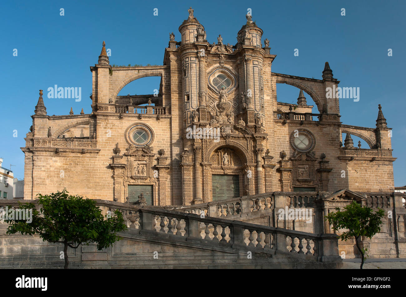 Kathedrale von San Salvador - 17. Jahrhundert, Jerez De La Frontera, Cadiz Provincia, Region von Andalusien, Spanien, Europa Stockfoto