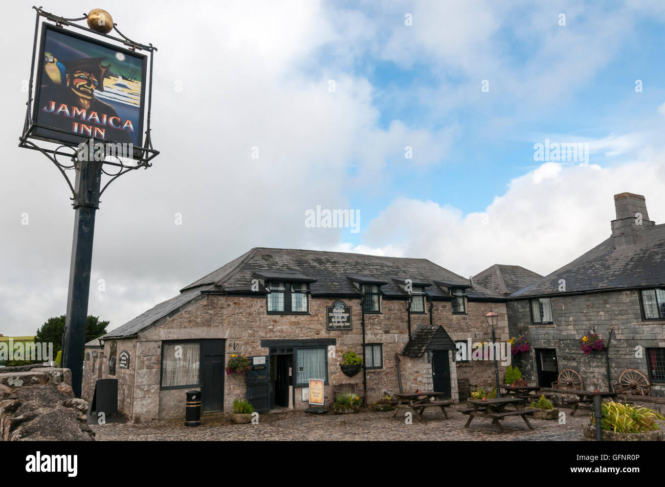 Jamaica Inn in Bodmin Moor war Schauplatz für den Roman mit dem gleichen Namen von Daphne du Maurier. Stockfoto