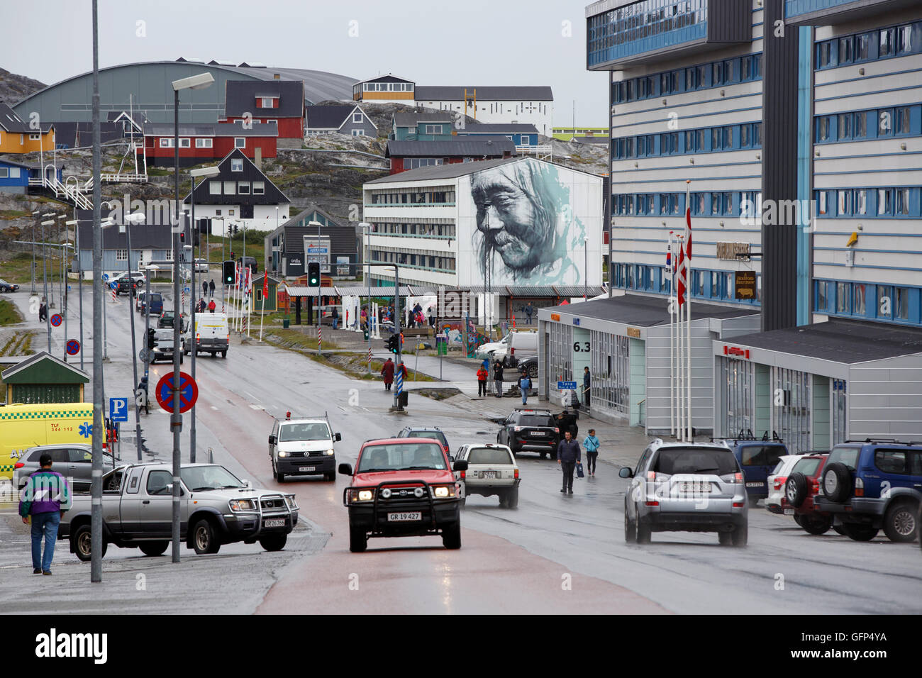Aqqusinersuaq, Nuuk, Grönland Stockfoto