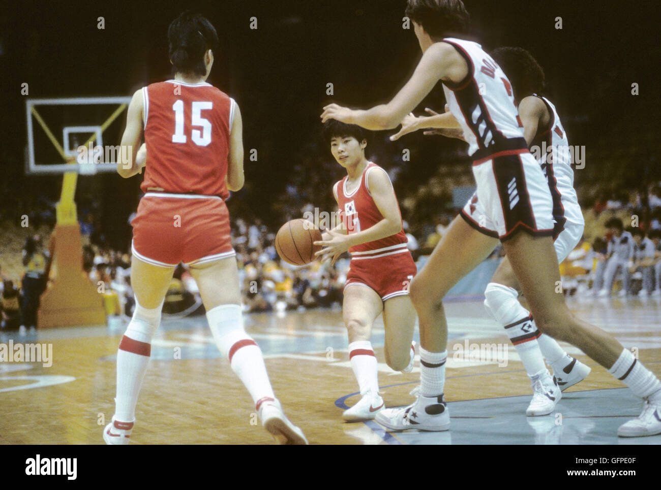 Kalifornien - Los Angeles - 1984 Olympischen Sommerspiele. Frauen Basketball. Stockfoto