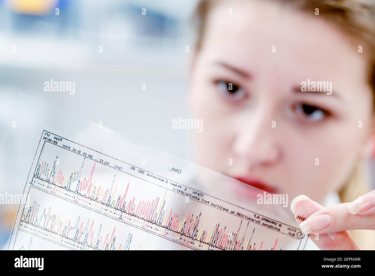 Wissenschaftliche Analysen von DNA-code Stockfoto