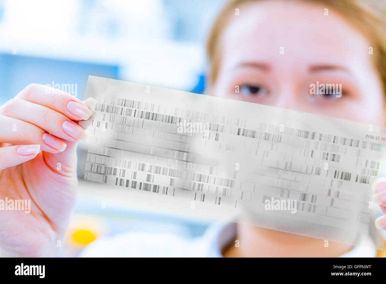 Wissenschaftliche Analysen von DNA-code Stockfoto