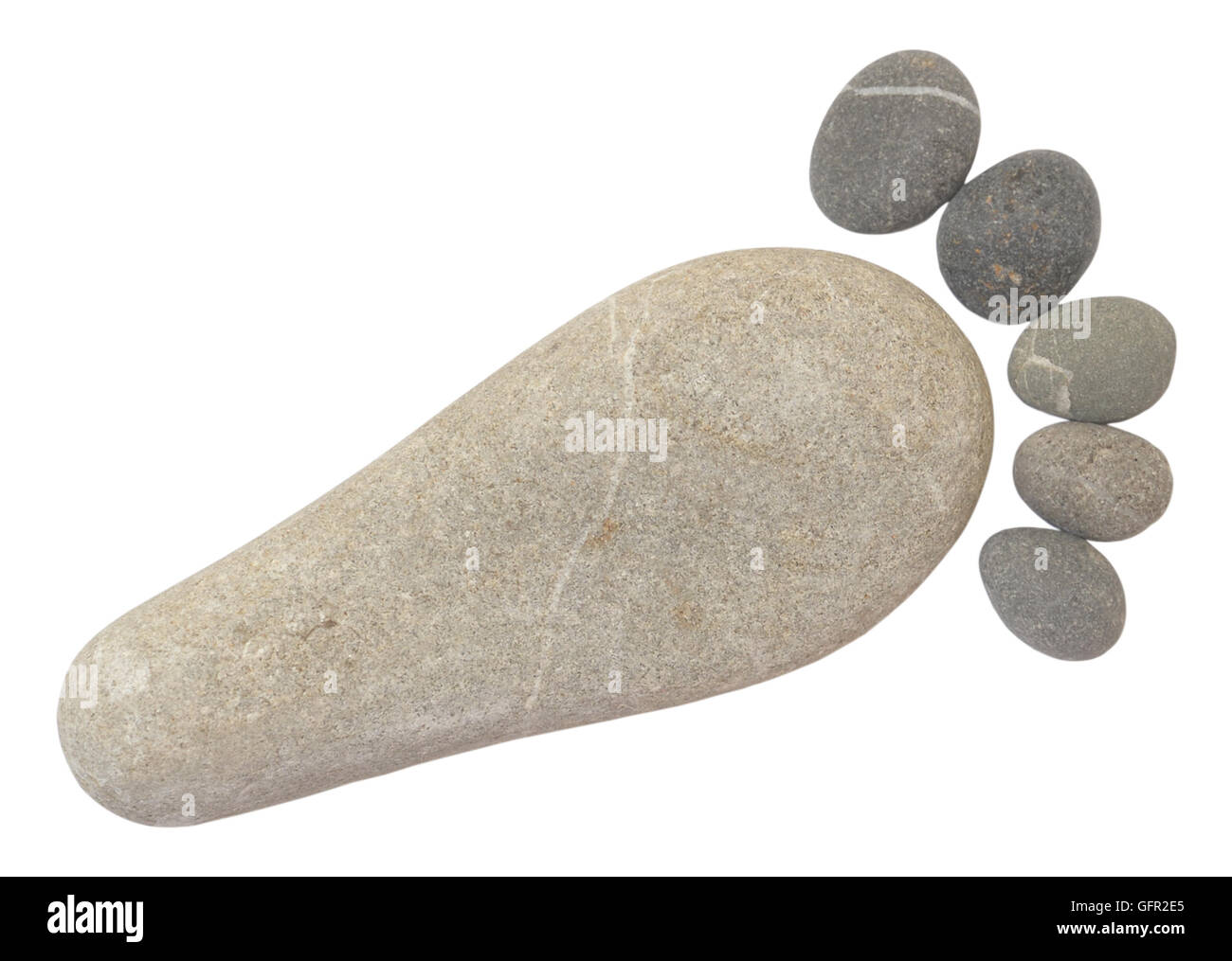 Stein Fuß isolierten auf weißen Hintergrund Stockfoto