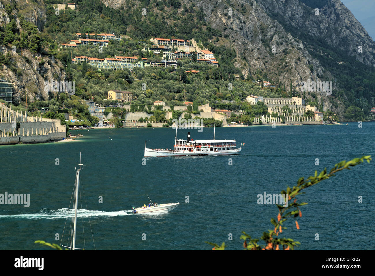 Paddel-Dampfer "Giuseppe Zanardelli" am Gardasee, Italien. Stockfoto