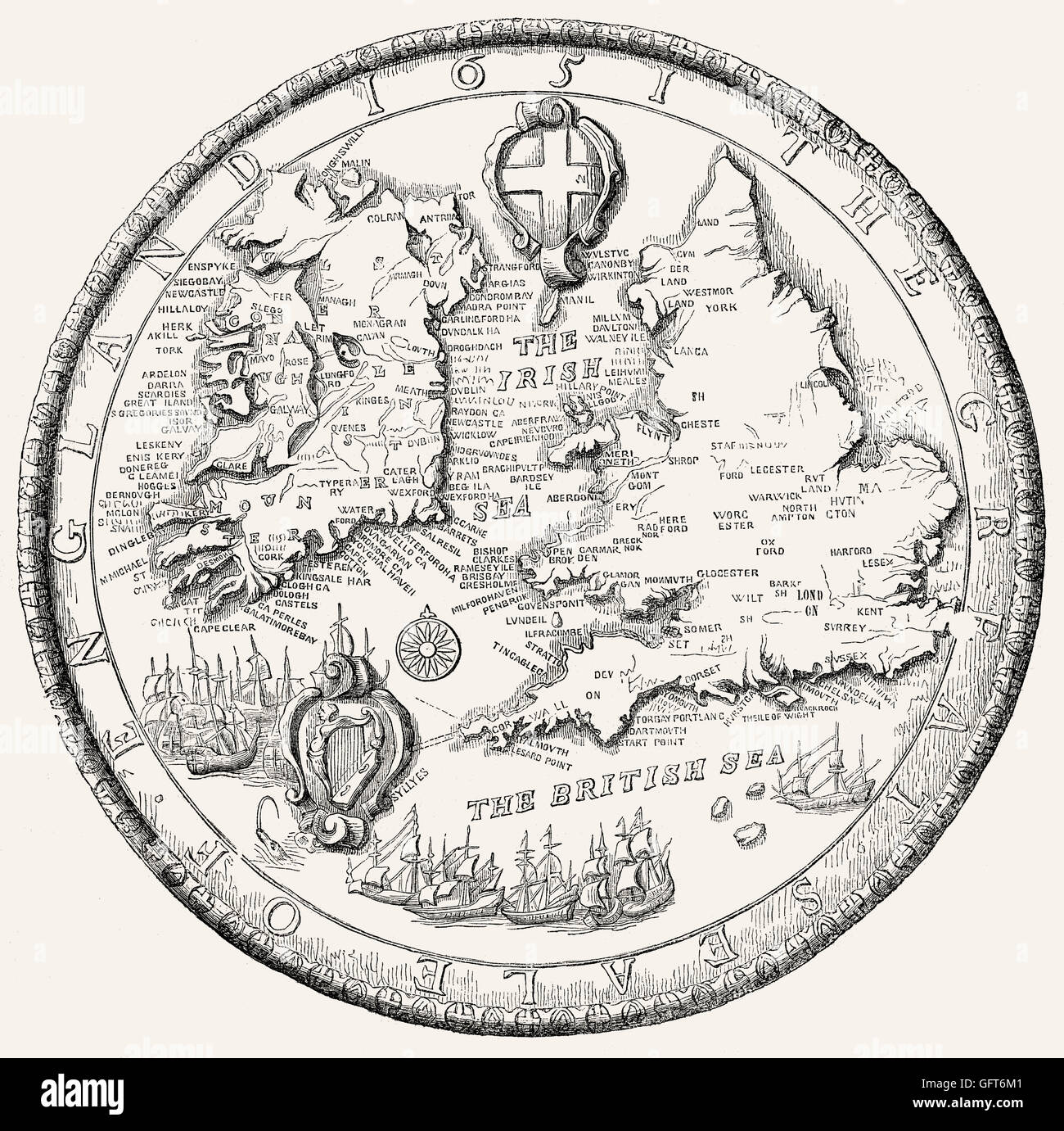 Das zweite große Siegel von England, 1651 Stockfoto