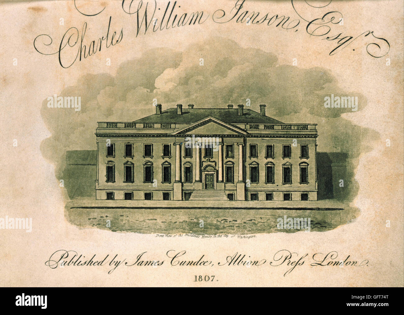 Vorderansicht des Haus des Präsidenten, in die Stadt Washington Stockfoto