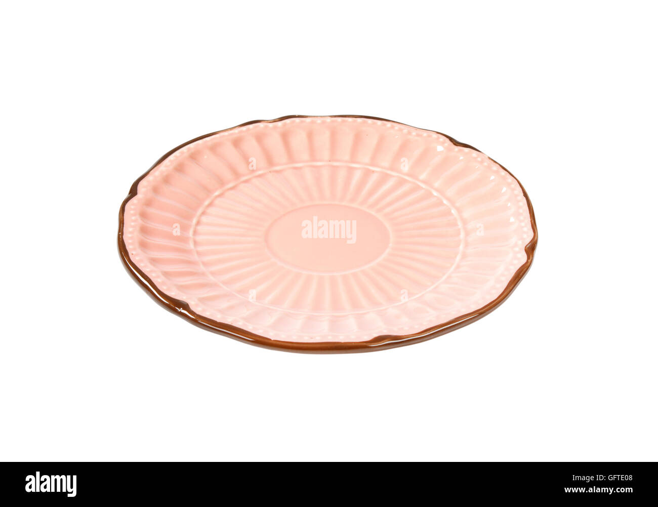 Antikes dekoratives rosa Dessertteller Stockfoto