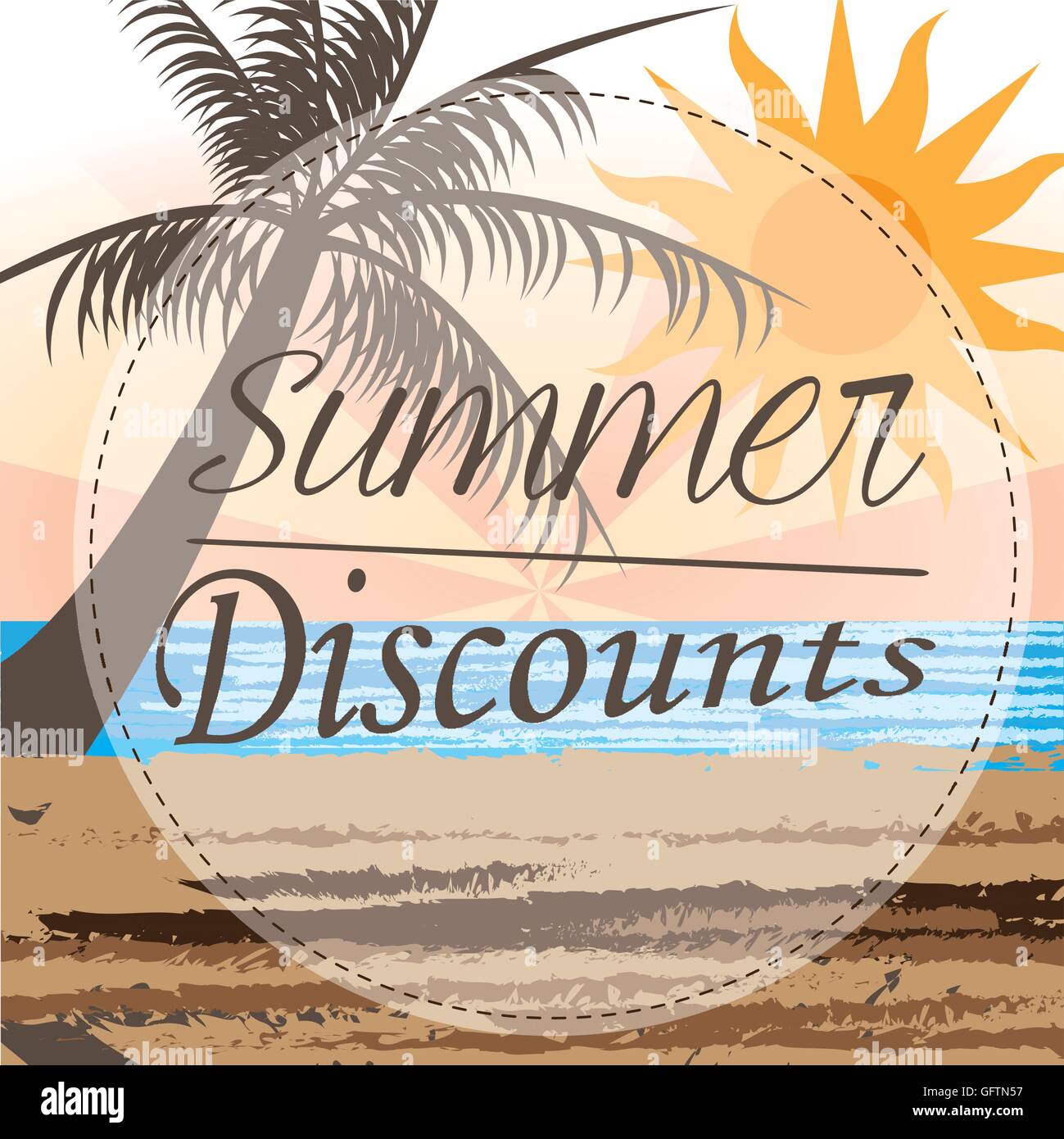 Sommer Sale Banner-Design mit Text, Vektor-illustration Stock Vektor