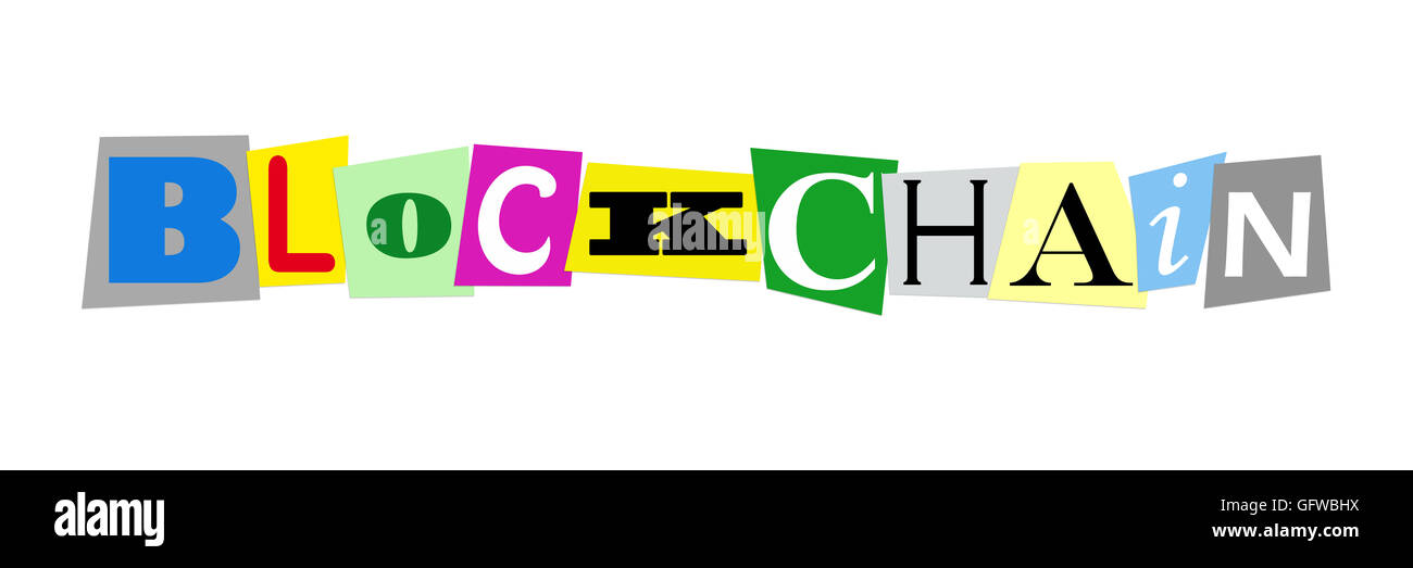 Blockchain oder Block-Kette Stockfoto